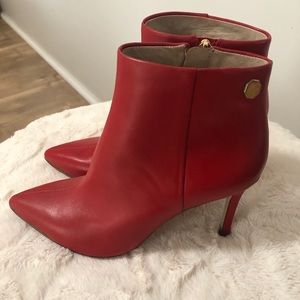 Louise et Cie Red Leather Ankle Booties US 5.5